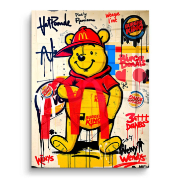 Winnie the Pooh Inspired Burger Bear PVC Gloss Art