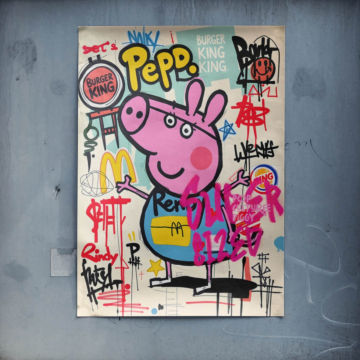 Graffiti inspiré de Peppa Pig - poster