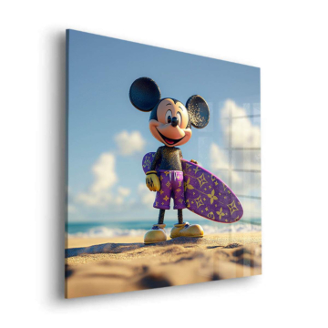 Strand Surfer inspiriert von Mickey Mouse - Acrylglasbild