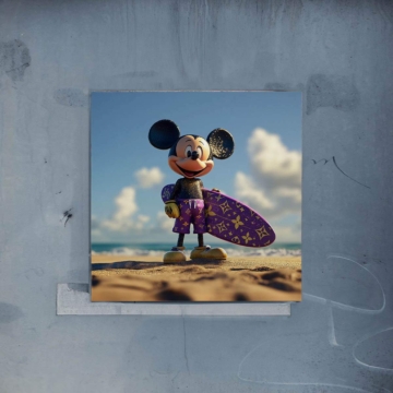 Strand Surfer inspiriert von Mickey Mouse - Poster