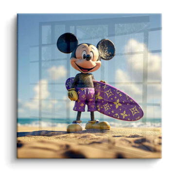 Strand Surfer inspiriert von Mickey Mouse - PVC-Bild glänzend