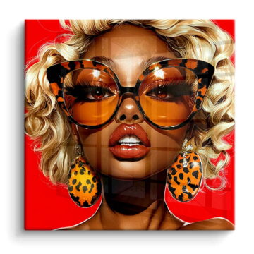 Leopard Sunglasses Glam Portrait PVC Gloss Art