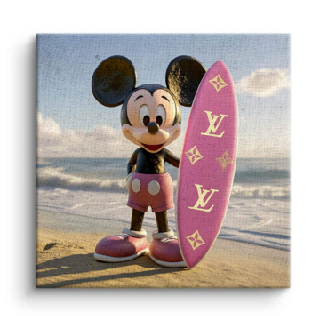 Mickey Mouse Inspired Surfing Canvas Art
