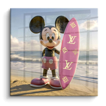 Surfen inspiriert von Mickey Mouse - PVC-Bild glänzend