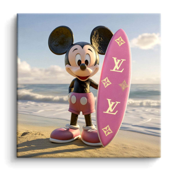 Surfen inspiriert von Mickey Mouse - PVC-Bild matt