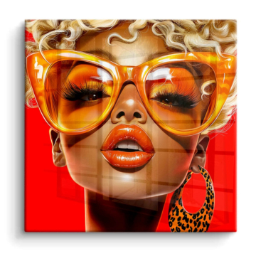 Bold Cat Eye Sunglasses PVC Gloss Art