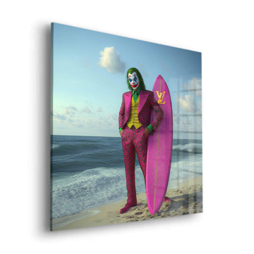 Surf inspiré de Joker - tableau en verre acrylique