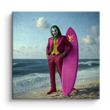 Joker Inspired Surfing Canvas Art