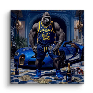 Golden State Inspired Gorilla Luxury Canvas Art