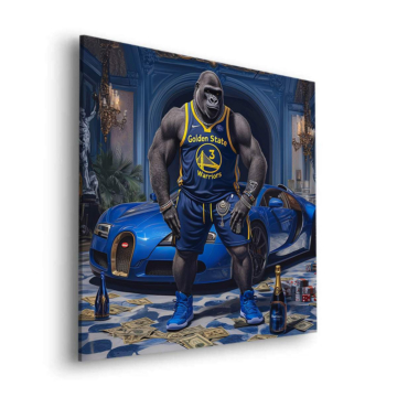 Gorila de lujo inspirado en Golden State - cuadro Dibond mate