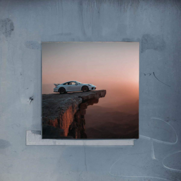 Cliffside Porsche zachód słońca - plakat