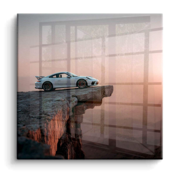 Cliffside Porsche Sunset PVC Gloss Art