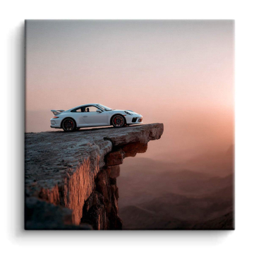 Atardecer cliffside Porsche - cuadro PVC mate