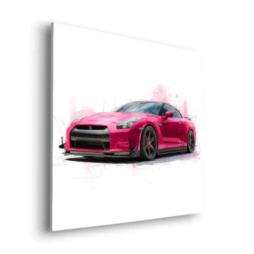 Różowy Nissan GT-R - obraz na dibondzie matowym