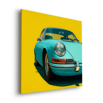 Porsche 911 vintage en pop art - tableau Dibond mat