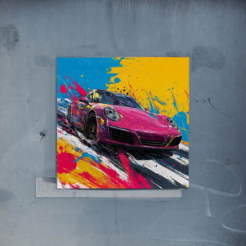 Farbenfroher Porsche 911 im Sprint - Poster