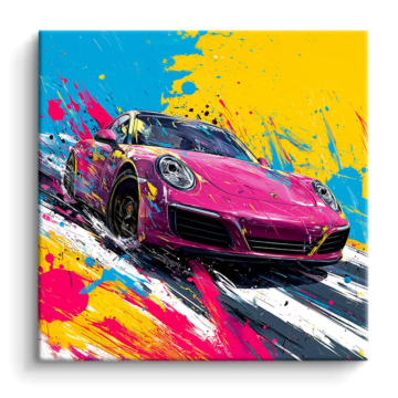 Porsche 911 Sprint lleno de color - cuadro PVC mate