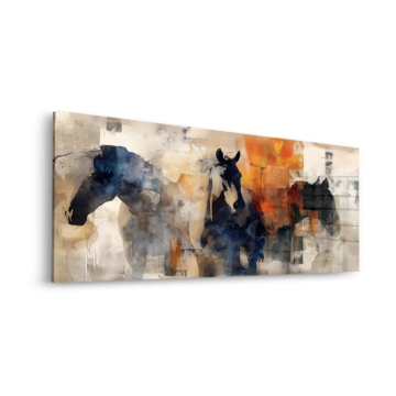 Abstracto Wild Horses - cuadro en vidrio acrílico