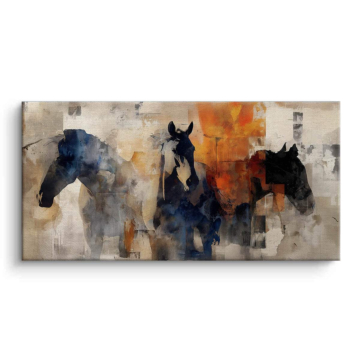 Abstract Wild Horses Canvas Art