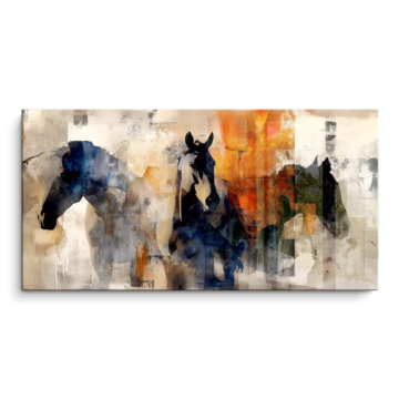 Abstracto Wild Horses - cuadro PVC brillante