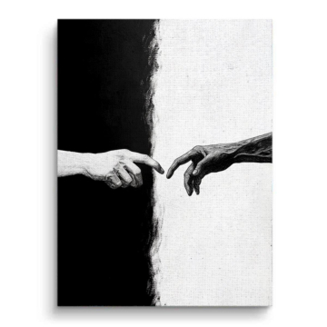 Michelangelo Inspired Hands Canvas Art
