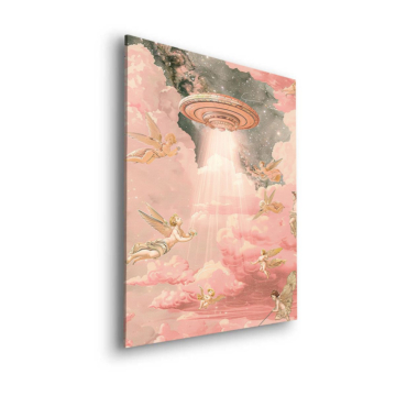 Pink Angel UFO Abduction Dibond Matt Art