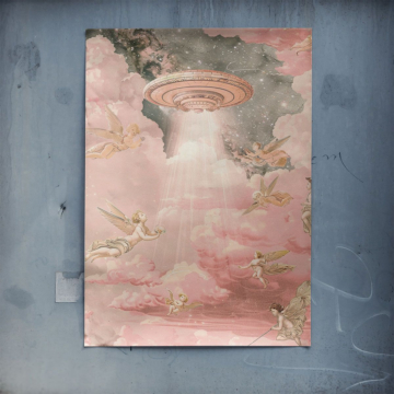 Pink Angel UFO Abduction Poster Art