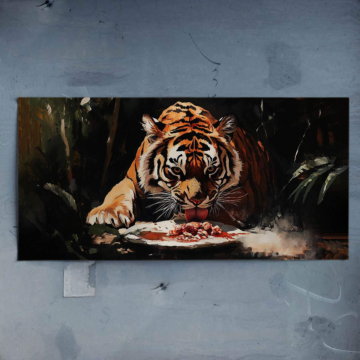 Tiger beim Fressen - Poster