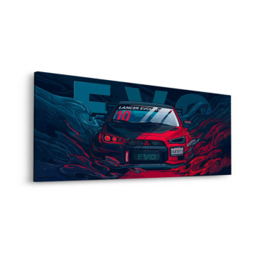 Mitsubishi Lancer Evo - tableau Dibond mat