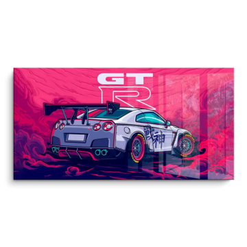 Nissan GT-R de carreras - cuadro PVC brillante