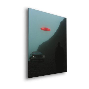 Spotkanie z UFO na drodze - obraz na dibondzie matowym