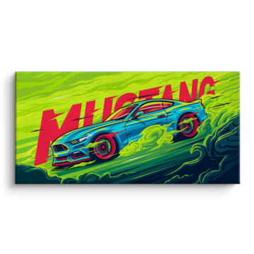 Ford Mustang Racing Canvas Art
