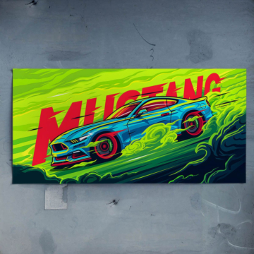 Ford Mustang Racing Poster Art