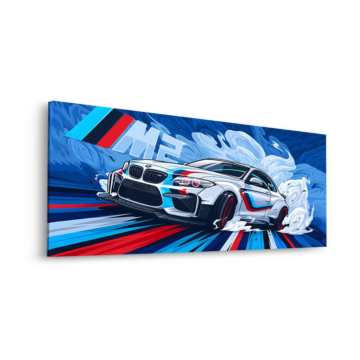 Course automobile inspirée de BMW M - tableau Dibond mat