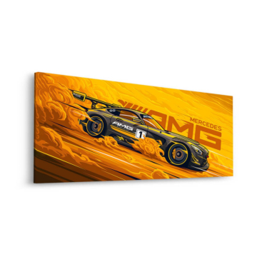 Mercedes AMG en course de Formule - tableau Dibond mat
