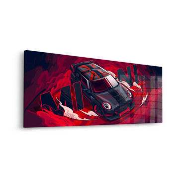 Coche de carreras rojo Porsche - cuadro en vidrio acrílico