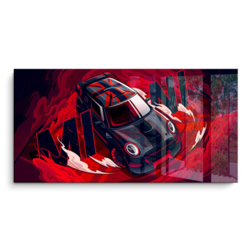 Coche de carreras rojo Porsche - cuadro PVC brillante