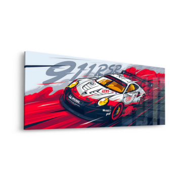 Porsche 911 RSR wyścig - obraz na szkle akrylowym