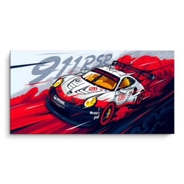 Porsche 911 RSR wyścig - obraz na matowym PVC