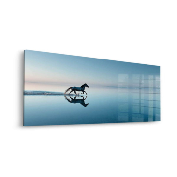 Caballo corriendo con reflejo - cuadro en vidrio acrílico