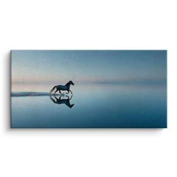 Horse Running Reflection Canvas Art
