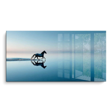 Caballo corriendo con reflejo - cuadro PVC brillante