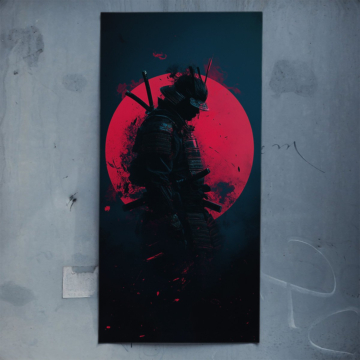 Samurai Warrior Silhouette Poster Art