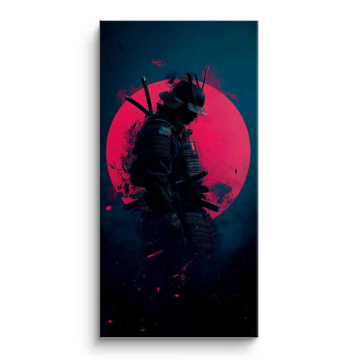 Silueta samurai guerrero - cuadro PVC mate
