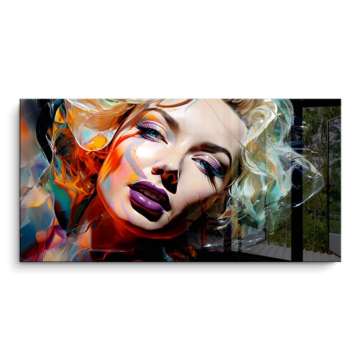 Retrato colorido inspirado en Marilyn - cuadro PVC brillante