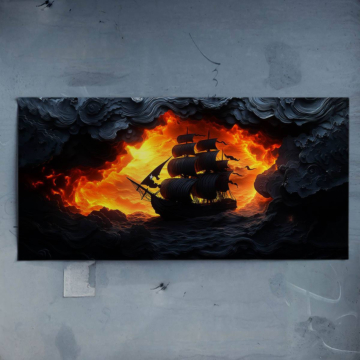 Enflammé ghost navire - poster