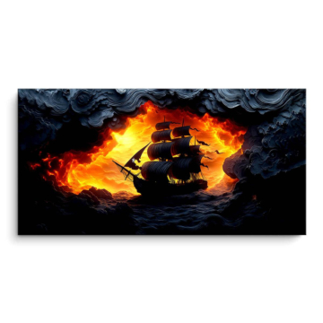 Enflammé ghost navire - tableau PVC mat