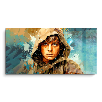 Retrato de joven encapuchado - cuadro PVC brillante