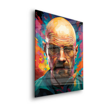 Retrato en color inspirado en Walter White - cuadro en vidrio acrílico