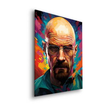 Portrait en couleur inspiré de Walter White - tableau Dibond mat
